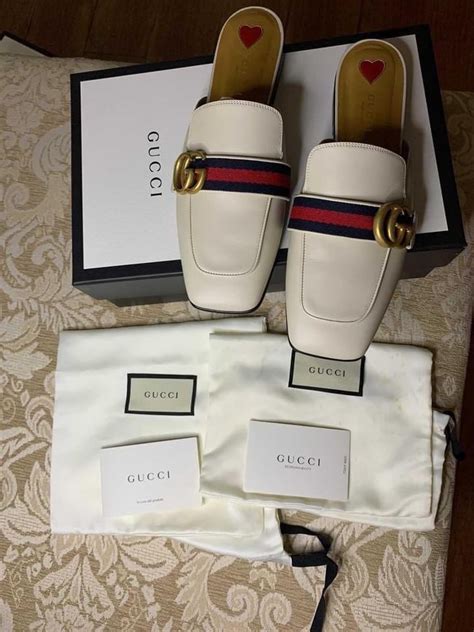 gucci white peyton slippers|Gucci Mules for Women .